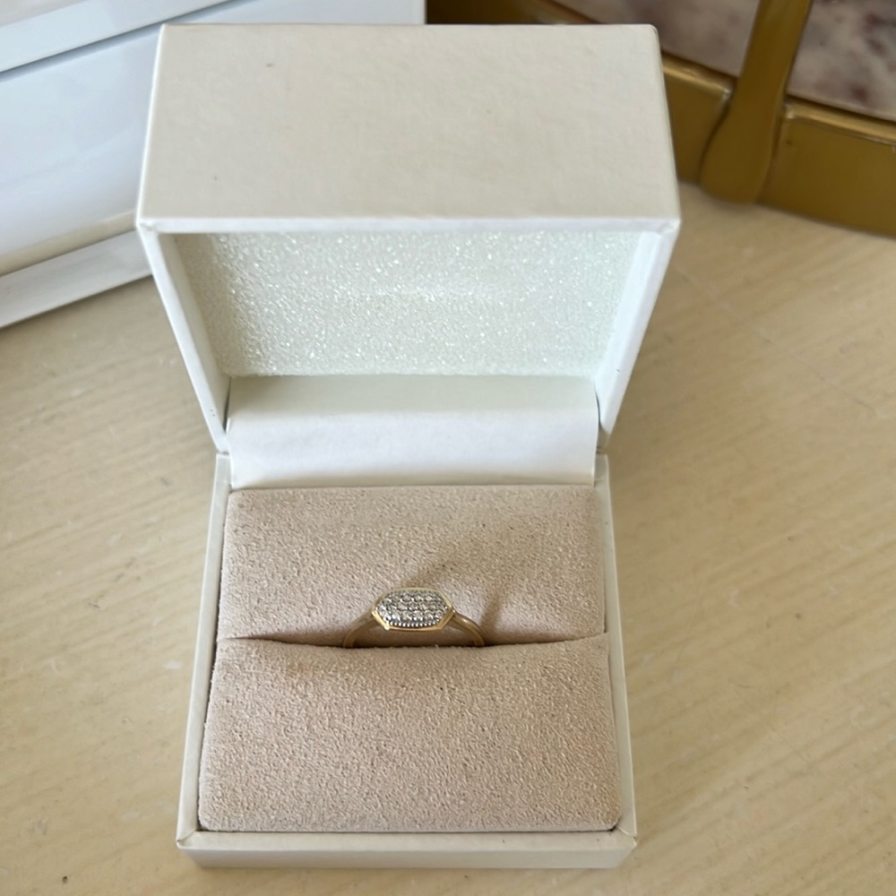 Isa ring in pave diamond and 14k yellow gold